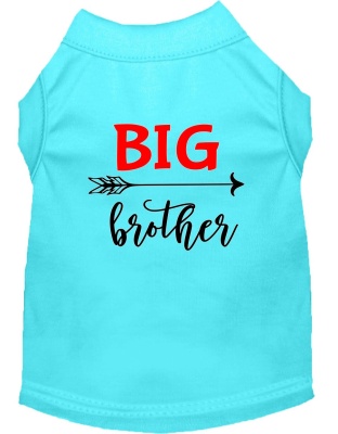 Big Brother Screen Print Dog Shirt Aqua Lg