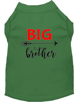 Big Brother Screen Print Dog Shirt Green Lg