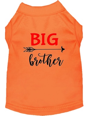 Big Brother Screen Print Dog Shirt Orange Lg