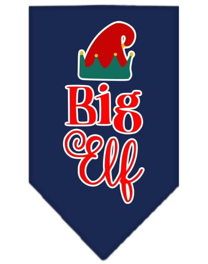 Big Elf Screen Print Bandana Navy Blue large