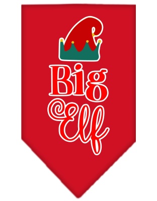 Big Elf Screen Print Bandana Red Large
