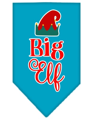 Big Elf Screen Print Bandana Turquoise Large