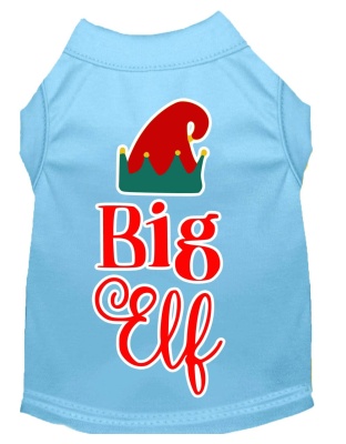 Big Elf Screen Print Dog Shirt Baby Blue Lg