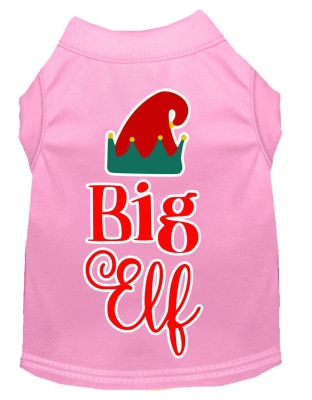 Big Elf Screen Print Dog Shirt Light Pink Lg
