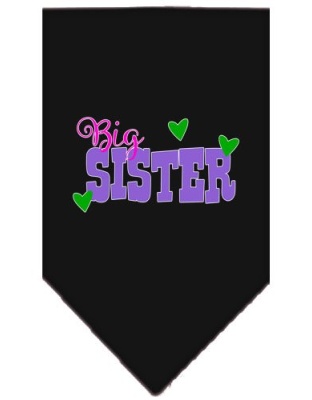 Big Sister Screen Print Bandana Black Large