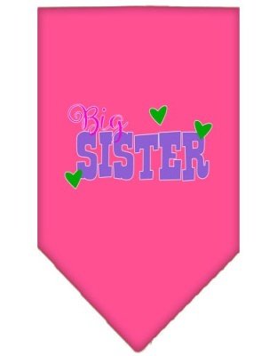 Big Sister Screen Print Bandana Bright Pink Large