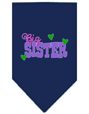 Big Sister Screen Print Bandana Navy Blue large
