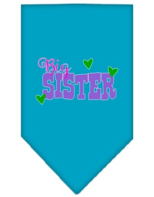 Big Sister Screen Print Bandana Turquoise Large