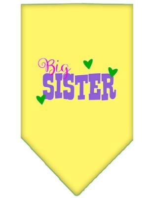 Big Sister Screen Print Bandana Yellow Large