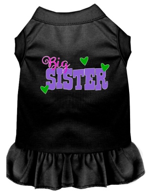 Big Sister Screen Print Dog Dress Black 4X