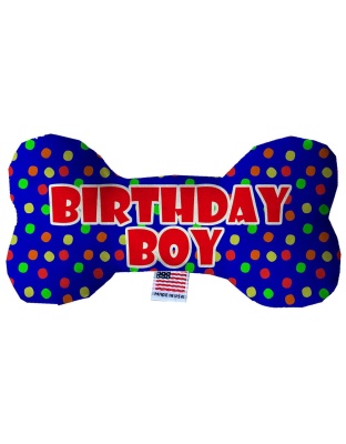 Birthday Boy 10 inch Fluffy Bone Dog Toy