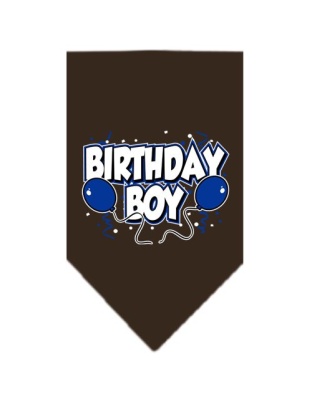 Birthday Boy Screen Print Bandana Cocoa Large