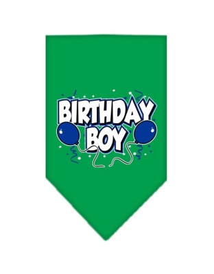 Birthday Boy Screen Print Bandana Emerald Green Large