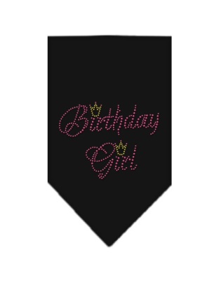 Birthday Girl Rhinestone Bandana Black Large