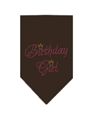 Birthday Girl Rhinestone Bandana Cocoa Large