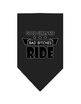 Bitches Ride Screen Print Bandana Black Large