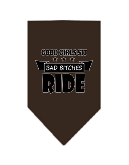 Bitches Ride Screen Print Bandana Cocoa Large