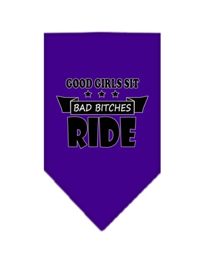 Bitches Ride Screen Print Bandana Purple Large