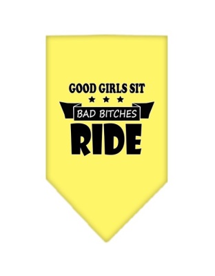 Bitches Ride Screen Print Bandana Yellow Large