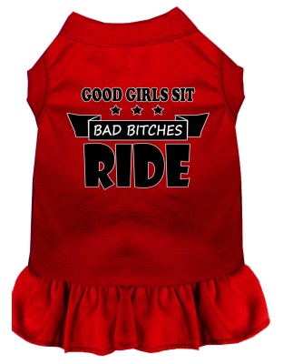 Bitches Ride Screen Print Dog Dress Red 4X (22)