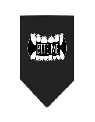 Bite Me Screen Print Bandana Black Large