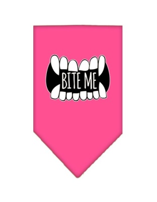 Bite Me Screen Print Bandana Bright Pink Large