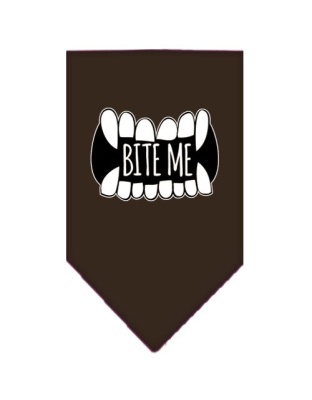 Bite Me Screen Print Bandana Brown Large