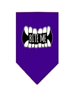 Bite Me Screen Print Bandana Purple Large