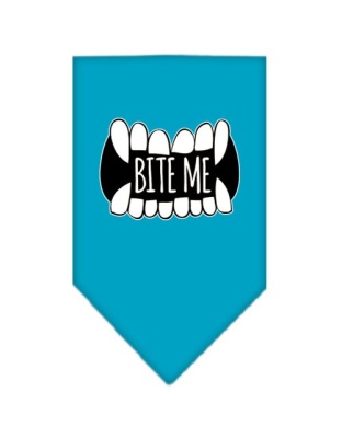 Bite Me Screen Print Bandana Turquoise Large