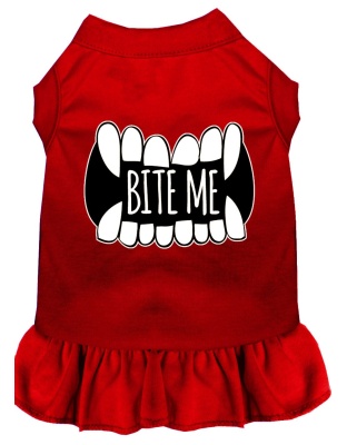 Bite Me Screen Print Dog Dress Red 4X (22)