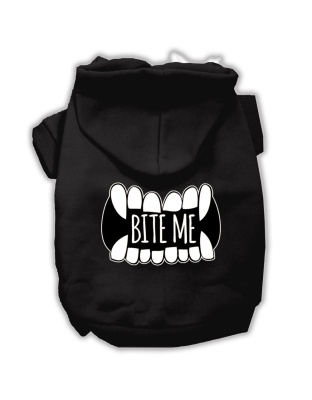 Bite Me Screenprint Dog Hoodie Black L