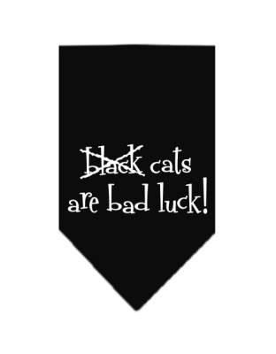 Black Cats are Bad Luck Screen Print Bandana Black Large
