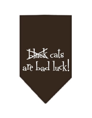 Black Cats are Bad Luck Screen Print Bandana Cocoa Large