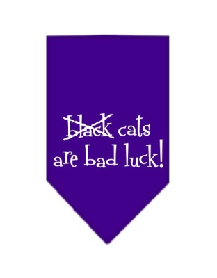 Black Cats are Bad Luck Screen Print Bandana Purple Large