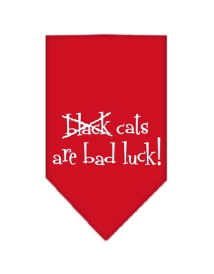 Black Cats are Bad Luck Screen Print Bandana Red Large