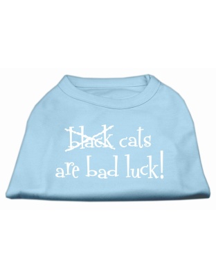 Black Cats are Bad Luck Screen Print Shirt Baby Blue L