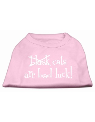 Black Cats are Bad Luck Screen Print Shirt Light Pink L