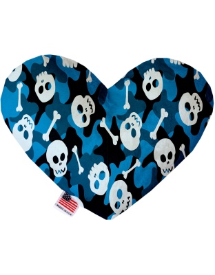 Blue Camo Skulls 6 Inch Canvas Heart Dog Toy