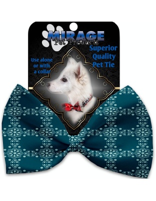 Blue Flowers Pet Bow Tie