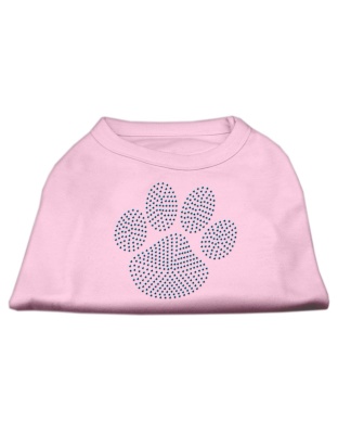 Blue Paw Rhinestud Shirt Light Pink L