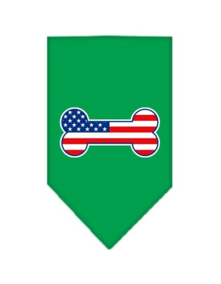 Bone Flag American Screen Print Bandana Emerald Green Large