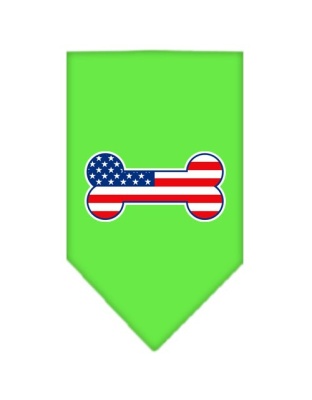 Bone Flag American Screen Print Bandana Lime Green Large