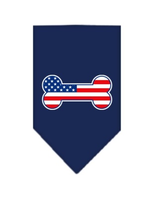 Bone Flag American Screen Print Bandana Navy Blue large