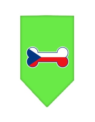 Bone Flag Czech Republic Screen Print Bandana Lime Green Large