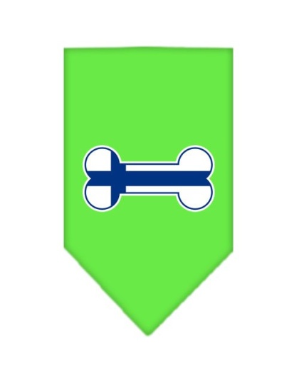 Bone Flag Finland Screen Print Bandana Lime Green Large