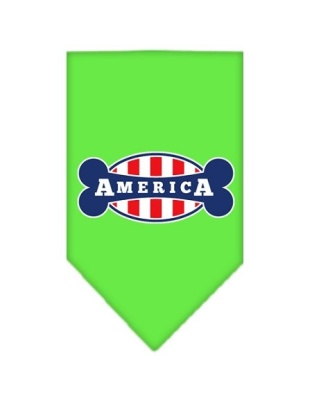 Bonely in America Screen Print Bandana Lime Green Large