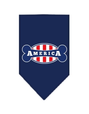 Bonely in America Screen Print Bandana Navy Blue large