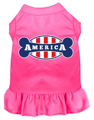 Bonely in America Screen Print Dress Bright Pink 4X (22)