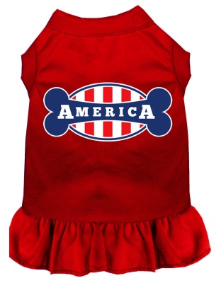 Bonely in America Screen Print Dress Red 4X (22)