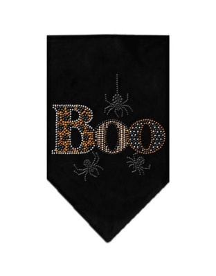 Boo Rhinestone Bandana Black Large